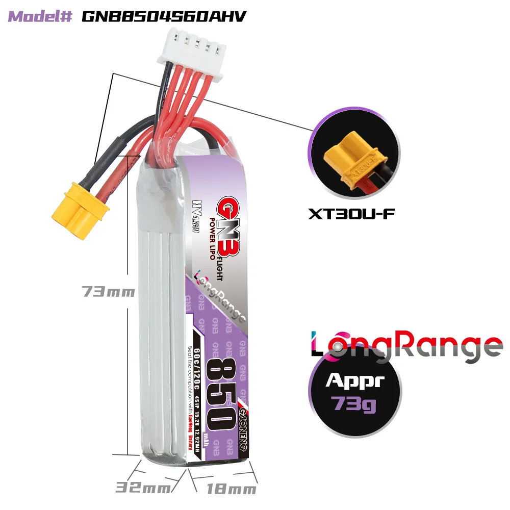 بطارية GAONENG GNB LiPo 850mAh - مراجعة Drone Battery 4S وسعره