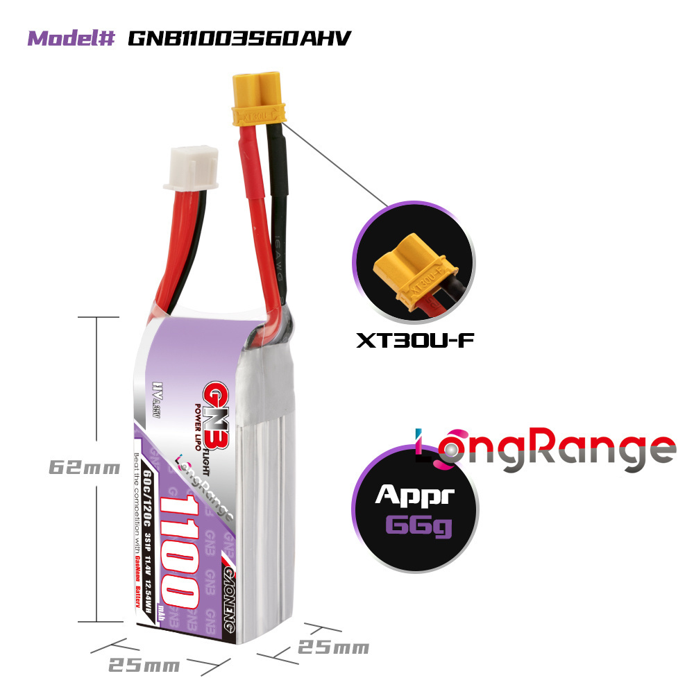 GNB 1100mAh 2S 3S 4S 6S 60C/12 - مراجعة Drone Battery 4S وسعره