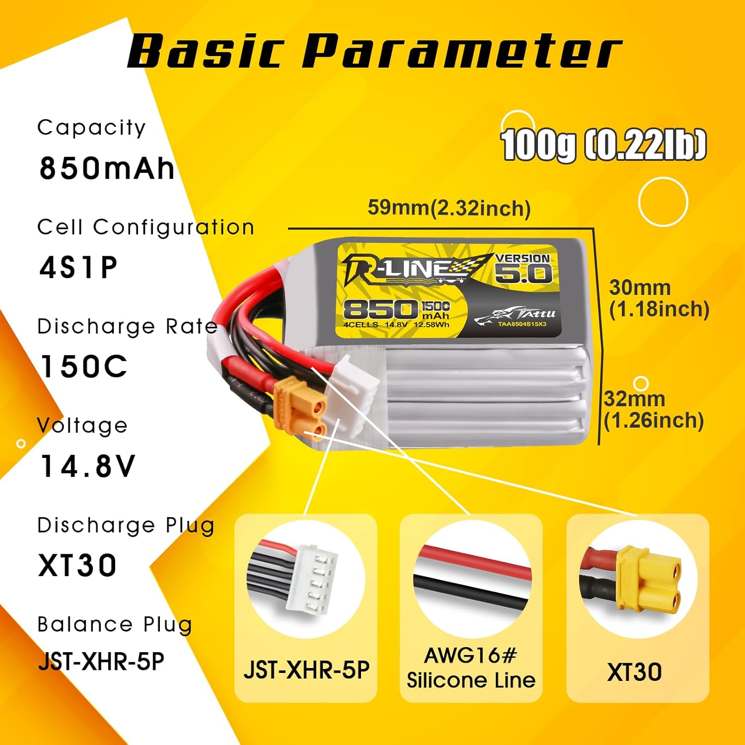 Tattu R-Line 5.0 850mAh 4S 150 - مراجعة Drone Battery 4S وسعره
